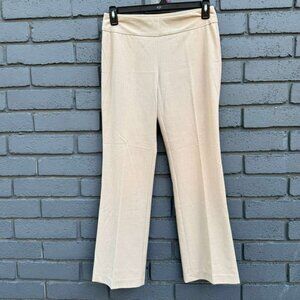 Roz & Ali Tummy Control Straight-Leg Stretch Pants Pull On Beige Tan 4 Business